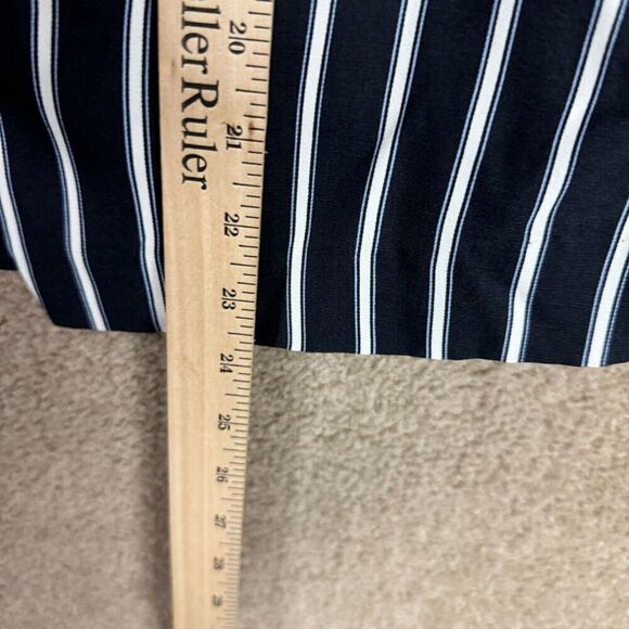 Ann Taylor Loft Skirt Womens 6 Black/Blue Striped Wrap ‎ Knee Length Straight - Picture 4 of 10